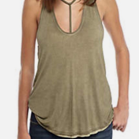 Free People Tops - NWT Free People Amelia Y-Strap tank top, moss, L